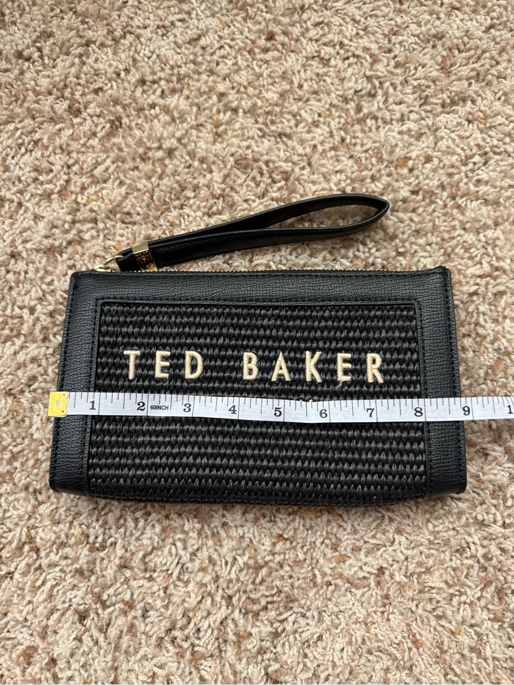 Ted Baker Black Woven Wristlet with Gold Logo - Picture 7 of 8